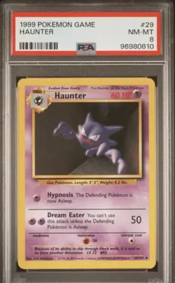 Haunter 29/102 Base Set 1999 - POKEMON TCG - PSA 8 NM-MT - Image 1