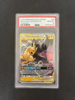 Pokemon 2019 SM Team Up Pikachu Zekrom GX Card 33/181 PSA 10 - Image 1