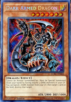 DARK ARMED DRAGON • SECRET RARE • LCKC-EN068 • 1st EDITION YuGiOh TCG Card - Image 1