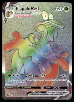 Pokemon Cards Flapple VMAX 164/163 Battle Styles Rare Rainbow NM - Image 1