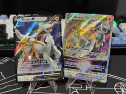 Arceus V & Arceus VSTAR SWSH306 SWSH307 Black Star Promo LP Pokemon TCG - Image 1