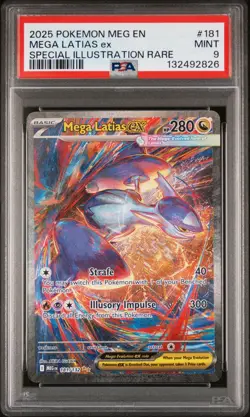 Pokemon Mega Latias ex Me01: Mega Evolution 181/132 SIR Holo 2025 PSA 9 - Image 1