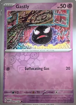 Gastly 092/165 Common 151 Pokemon Reverse Holo Near Mint - Image 1