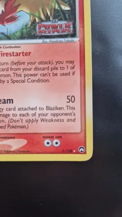 Pokemon TCG: Blaziken 5/108 - EX Power Keepers - Stamped Reverse Holo (2007) - Image 3