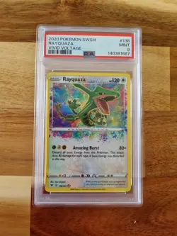 Pokemon TCG SWSH Vivid Voltage Rayquaza Card 138/185 PSA 9 - Image 1