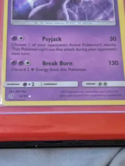 Pokemon TCG Mewtwo 12/18 Detective Pikachu Holofoil Near Mint - Image 2