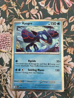 034/132 KYOGRE RARE HOLO MEGA EVOLUTION POKEMON CARD - Image 1