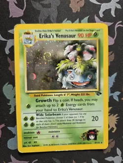 Erika's Venusaur Pokemon TCG Card 4/132 Gym Challenge Holo Rare With Swirl MP - Image 1