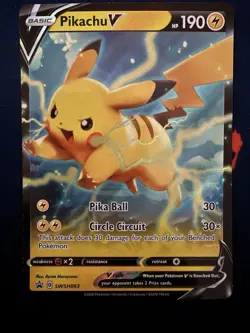 Pokemon TCG Pikachu V Sword & Shield Swsh063 Holo Promo - Image 1