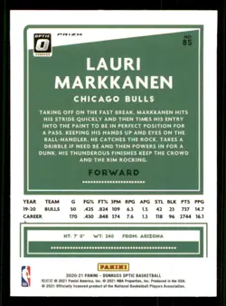2020-21 Donruss Optic Target Box Set #85 Lauri Markkanen - Image 2