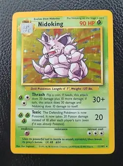 Pokemon TCG Nidoking Base Set 11/102 Holo Unlimited Holo Rare NM - Image 1