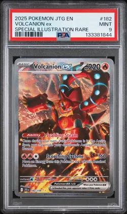 PSA 9 - Pokemon TCG Journey Together SV09 Volcanion EX SIR 182/159 - Image 1