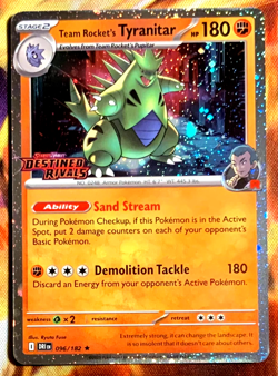 Pokemon Destined Rivals Team Rocket Tyranitar Stamped Promo 96 /182 - Image 1