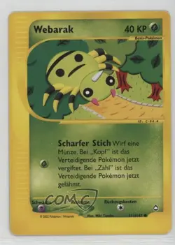 Spinarak German Pokemon e-Card Series Aquapolis #111 2003 - Image 1