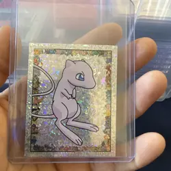 1999 Merlin Nintendo Pokemon Stickers Mew S23 Special Glitter Holo - Image 1
