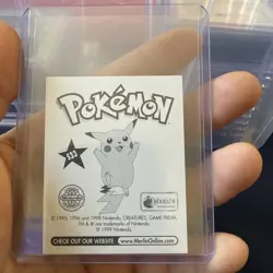 1999 Merlin Nintendo Pokemon Stickers Mew S23 Special Glitter Holo - Image 2