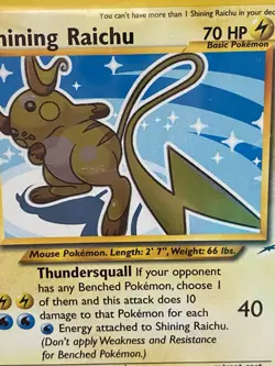 Pokemon Shining Raichu Secret Rare Neo Destiny 111/105 Holo - Image 3