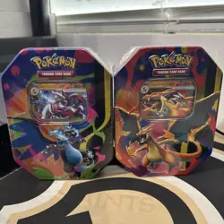 Pokemon TCG Charizard X & Y Ex Sealed Tin 2 Box Lot - Image 1