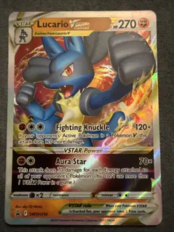 Pokemon TCG Lucario VSTAR SWSH214 Sword & Shield Holo Promo Card 2022 - Image 1