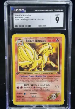 Blaine’s Ninetales #21 1st Edition Gym Challenge 2000 Pokemon CGC 9 🔥 - Image 1
