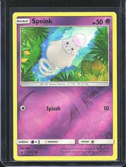 Pokemon TCG Spoink 41/111 Crimson Invasion Reverse Holo B-0001 - Image 1