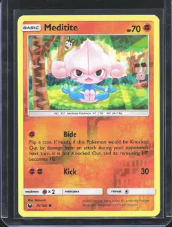 Pokemon TCG Meditite 76/168 Celestial Storm Reverse Holo B-0001 - Image 1