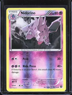 Pokemon TCG Nidorino 44/114 Reverse Holo Steam Siege B-0002 - Image 1
