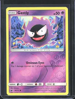 Pokemon TCG Gastly 36/111 Crimson Invasion Reverse Holo B-0001 - Image 1