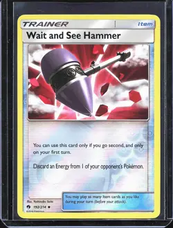 Pokemon TCG Wait and See Hammer 192/214 Lost Thunder Reverse Holo B-0001 - Image 1