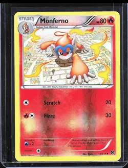 Pokemon TCG Monferno 19/114 Reverse Holo Steam Siege B-0002 - Image 1