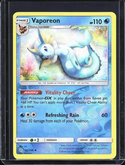 Pokemon TCG Vaporeon 42/236 Reverse Holo Cosmic Eclipse B-0002 - Image 1