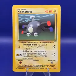 Magnemite 53/102 Base Set Unlimited Common Pokemon LP - Image 1