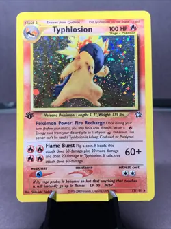 Pokemon TCG Typhlosion 1st Edition 17/111 Neo Genesis Holo Rare WOTC VTG 2000 - Image 1