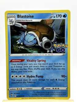 Blastoise Holo Rare Pokemon GO 017/078 LP - Image 1