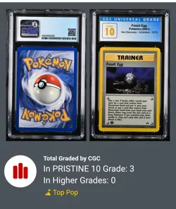 CGC Pristine 10 Fossil Egg 1st Edition Neo Discovery 72/75 Pokemon 2001 Gem +++ - Image 3