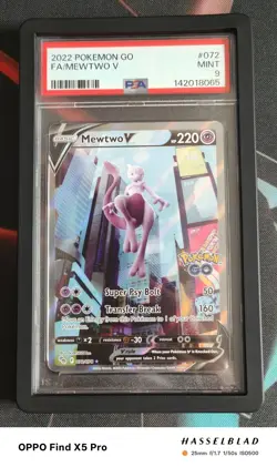 Pokemon Mewtwo V Full Art Pokemon GO #072/078 PSA 9 - Image 1