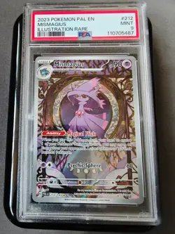 2023 POKEMON PAL EN MISMAGIUS ILLUSTRATION RARE PSA 9 212/193 - Image 1