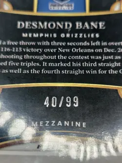 2023-24 Panini Select - Mezzanine Level #362 Desmond Bane Blue Flash #d/99 - Image 3