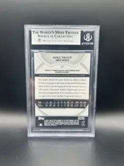 Mike Trout 2011 Bowman Sterling Red Refractor RC Rookie BGS 9 MINT POP 1 - Image 2