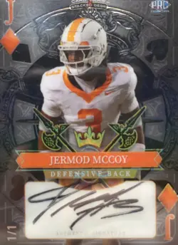 Jermod McCoy 2024 Wild Card 5 Draw 1/1 Black Gold Foil Auto Tennessee Volunteer - Image 2