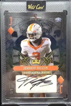 Jermod McCoy 2024 Wild Card 5 Draw 1/1 Black Gold Foil Auto Tennessee Volunteer - Image 4