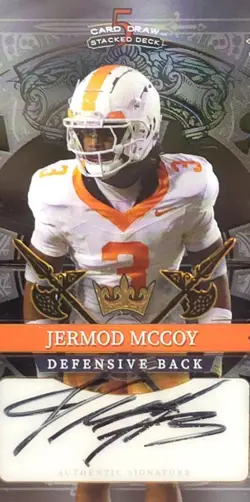 Jermod McCoy 2024 Wild Card 5 Draw 1/1 Black Gold Foil Auto Tennessee Volunteer - Image 5