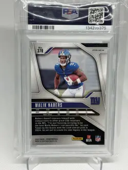 2024 Panini Prizm - Rookies Malik Nabers #370 Green Prizm RC PSA 9 Giants NFL - Image 2