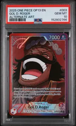 2025 ONE PIECE OP13-CARRYING ON HIS WILL ALTERNATE ART #003 GOL D. ROGER PSA 10 - Image 1