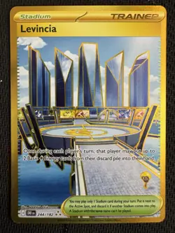 Levincia 244/182 Destined Rivals Gold Hyper Rare Pokemon Card - Image 1