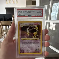 PSA 8 Sabrina's Alakazam 16/132 Gym Challenge Holo Rare Unlimited 2000 - Image 1