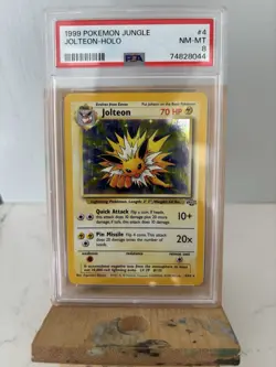 Pokemon TCG Jolteon Jungle Holo Card 4/64 Unlimited Rare PSA 8 - Image 1