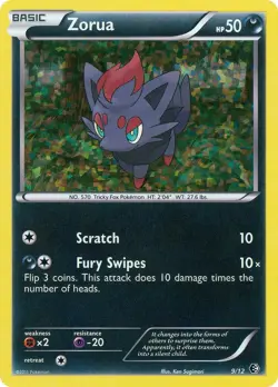 Zorua 9/12 Holo McDonald's Promo 2011 Pokemon Card LP - Image 1