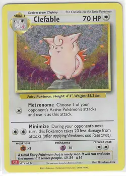 Clefable 014/034 Trading Card Game Classic Holo - NM - Image 1
