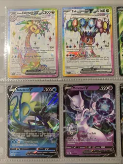 Pokemon TCG Modern Full Art Holo Rare EX & V Binder Page Lot of 9 Cards - Image 2
